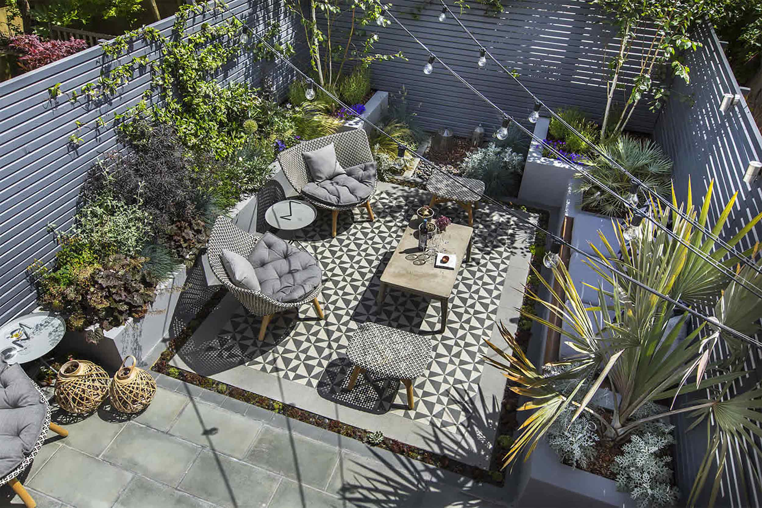 Landscape planning materials and garden inspiration arranged for a design consultation
